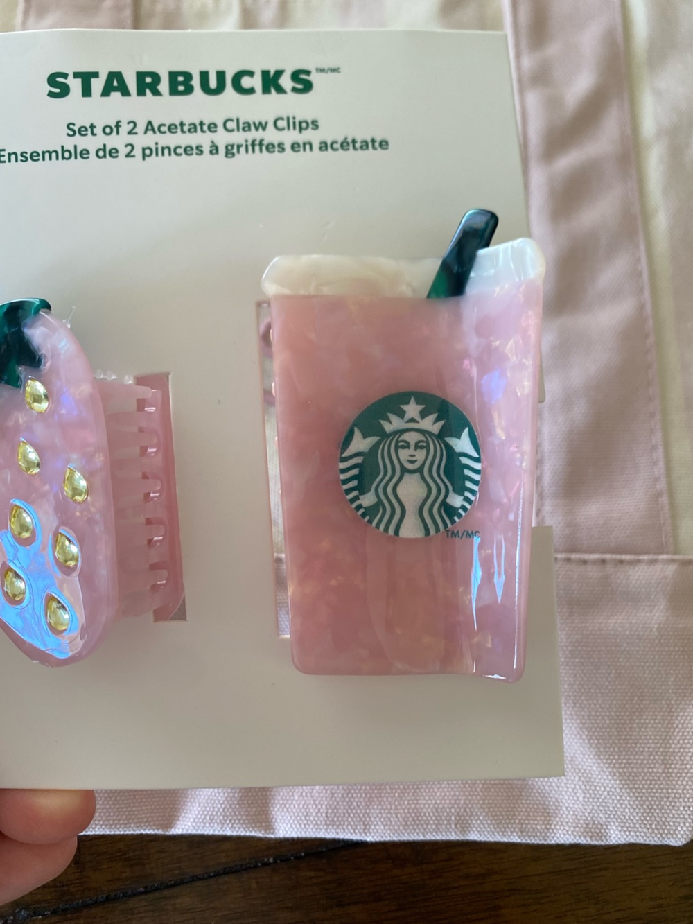 Trader Joe’s & Starbucks Pink Hair Clips - Picture 3 of 7
